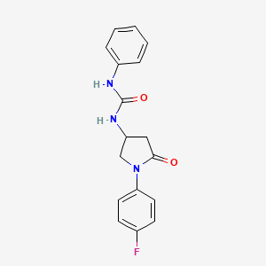molecular formula C17H16FN3O2 B2751856 1-(1-(4-Fluorophenyl)-5-oxopyrrolidin-3-yl)-3-phenylurea CAS No. 894014-65-4