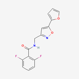 molecular formula C15H10F2N2O3 B2751863 2,6-difluoro-N-((5-(furan-2-yl)isoxazol-3-yl)methyl)benzamide CAS No. 1105240-81-0