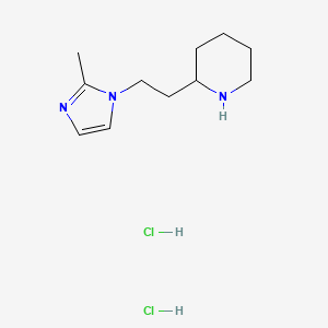 molecular formula C11H21Cl2N3 B2751865 2-[2-(2-甲基-1H-咪唑-1-基)乙基]哌啶二盐酸盐 CAS No. 1269054-92-3