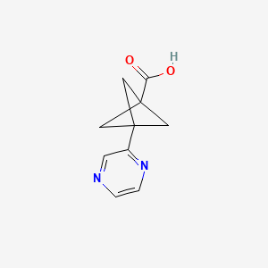 molecular formula C10H10N2O2 B2751867 3-(吡嗪-2-基)双环[1.1.1]戊烷-1-羧酸 CAS No. 2025387-50-0