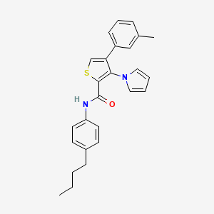 N-(4-butylphenyl)-4-(3-methylphenyl)-3-(1H-pyrrol-1-yl)thiophene-2-carboxamide