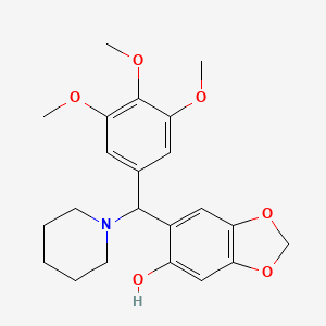 molecular formula C22H27NO6 B2751875 6-[Piperidin-1-yl-(3,4,5-trimethoxyphenyl)methyl]-1,3-benzodioxol-5-ol CAS No. 102616-82-0