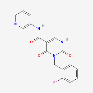 molecular formula C17H13FN4O3 B2751881 3-(2-fluorobenzyl)-2,4-dioxo-N-(pyridin-3-yl)-1,2,3,4-tetrahydropyrimidine-5-carboxamide CAS No. 1396786-41-6