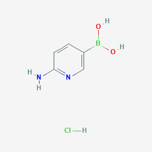 molecular formula C5H8BClN2O2 B2751885 (6-Aminopyridin-3-yl)boronic acid hydrochloride CAS No. 1309982-15-7; 851524-96-4