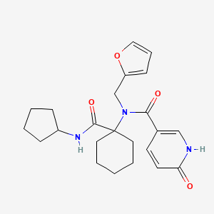 molecular formula C23H29N3O4 B2751887 N-[1-(cyclopentylcarbamoyl)cyclohexyl]-N-(furan-2-ylmethyl)-6-oxo-1H-pyridine-3-carboxamide CAS No. 764712-64-3