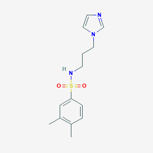 molecular formula C14H19N3O2S B275189 N-[3-(1H-imidazol-1-yl)propyl]-3,4-dimethylbenzene-1-sulfonamide 