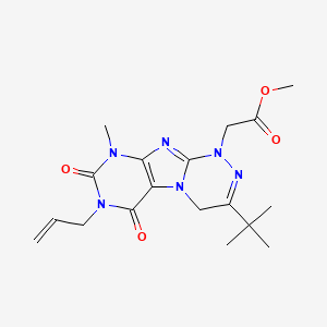 molecular formula C18H24N6O4 B2751894 Methyl 2-(3-tert-butyl-9-methyl-6,8-dioxo-7-prop-2-enyl-4H-purino[8,7-c][1,2,4]triazin-1-yl)acetate CAS No. 923488-02-2