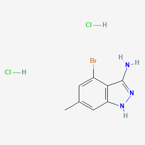 molecular formula C8H10BrCl2N3 B2751895 4-溴-6-甲基-1H-吲哚-3-胺;二盐酸盐 CAS No. 2503201-91-8