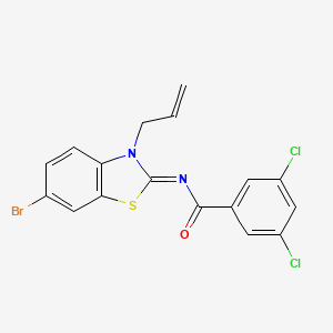 molecular formula C17H11BrCl2N2OS B2751897 (Z)-N-(3-烯丙基-6-溴苯并[d]噻唑-2(3H)-基亚甲基)-3,5-二氯苯甲酰胺 CAS No. 865175-09-3