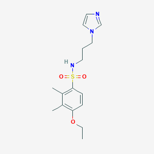 molecular formula C16H23N3O3S B275190 4-ethoxy-N-[3-(1H-imidazol-1-yl)propyl]-2,3-dimethylbenzene-1-sulfonamide 