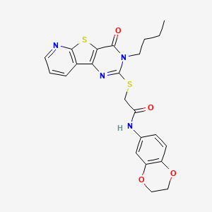 molecular formula C23H22N4O4S2 B2751901 2-((3-丁基-4-氧代-3,4-二氢吡啶并[3',2':4,5]噻吩并[3,2-d]嘧啶-2-基)硫基)-N-(2,3-二氢苯并[b][1,4]二噁杂环-6-基)乙酰胺 CAS No. 1243044-78-1