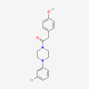 molecular formula C19H21ClN2O2 B2751906 1-(4-(3-Chlorophenyl)piperazin-1-yl)-2-(4-methoxyphenyl)ethanone CAS No. 349093-70-5