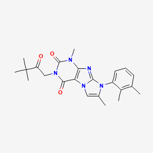 molecular formula C23H27N5O3 B2751908 2-(3,3-二甲基-2-氧代丁基)-6-(2,3-二甲基苯基)-4,7-二甲基嘌呤并[7,8-a]咪唑-1,3-二酮 CAS No. 878727-09-4