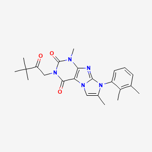 molecular formula C23H27N5O3 B2751908 3-(3,3-dimethyl-2-oxobutyl)-8-(2,3-dimethylphenyl)-1,7-dimethyl-1H-imidazo[2,1-f]purine-2,4(3H,8H)-dione CAS No. 878727-09-4