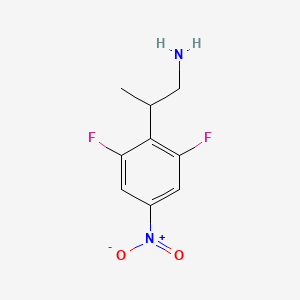 molecular formula C9H10F2N2O2 B2751910 2-(2,6-Difluoro-4-nitrophenyl)propan-1-amine CAS No. 2248345-72-2