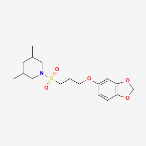 1-((3-(Benzo[d][1,3]dioxol-5-yloxy)propyl)sulfonyl)-3,5-dimethylpiperidine