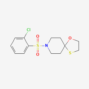 molecular formula C13H16ClNO3S2 B2751917 8-((2-氯苯基)磺酰)-1-氧杂-4-硫-8-氮杂螺[4.5]癸烷 CAS No. 1351633-80-1