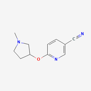 molecular formula C11H13N3O B2751919 6-[(1-甲基吡咯烷-3-基氧基)吡啶-3-基]腈 CAS No. 1871002-52-6