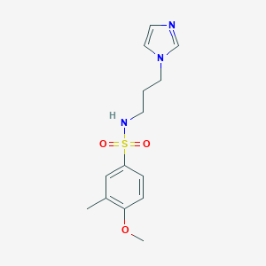 molecular formula C14H19N3O3S B275192 N-(3-(1H-imidazol-1-yl)propyl)-4-methoxy-3-methylbenzenesulfonamide 