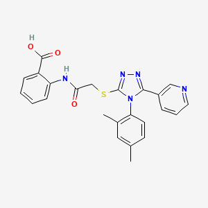 2-(2-{[4-(2,4-dimethylphenyl)-5-(pyridin-3-yl)-4H-1,2,4-triazol-3-yl]sulfanyl}acetamido)benzoic acid