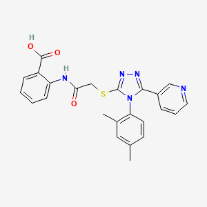 molecular formula C24H21N5O3S B2751920 2-(2-{[4-(2,4-dimethylphenyl)-5-(pyridin-3-yl)-4H-1,2,4-triazol-3-yl]sulfanyl}acetamido)benzoic acid CAS No. 568543-91-9