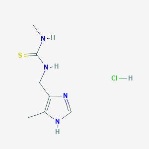 molecular formula C7H13ClN4S B2751922 1-Methyl-3-[(5-methyl-1H-imidazol-4-yl)methyl]thiourea;hydrochloride CAS No. 2361635-08-5
