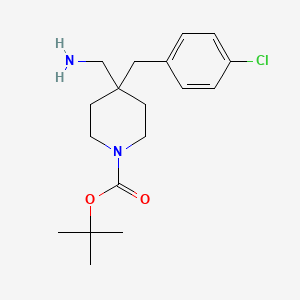 molecular formula C18H27ClN2O2 B2751925 叔丁基 4-(氨基甲基)-4-(4-氯苄基)哌啶-1-羧酸酯 CAS No. 1713163-28-0