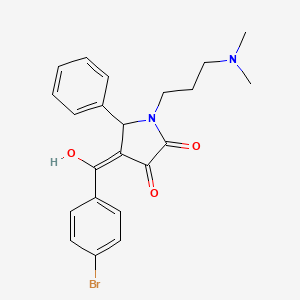 molecular formula C22H23BrN2O3 B2751930 4-(4-bromobenzoyl)-1-(3-(dimethylamino)propyl)-3-hydroxy-5-phenyl-1H-pyrrol-2(5H)-one CAS No. 378217-60-8
