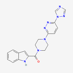 molecular formula C19H18N8O B2751931 (4-(6-(1H-1,2,4-三嗪-1-基)吡啶并[3,2-d]嘧啶-3-基)哌嗪-1-基)(1H-吲哚-2-基)甲酮 CAS No. 2034384-44-4
