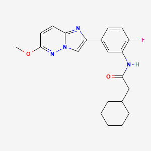 2-cyclohexyl-N-(2-fluoro-5-(6-methoxyimidazo[1,2-b]pyridazin-2-yl)phenyl)acetamide