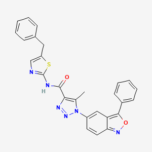 molecular formula C27H20N6O2S B2751936 N-(5-benzyl-1,3-thiazol-2-yl)-5-methyl-1-(3-phenyl-2,1-benzoxazol-5-yl)-1H-1,2,3-triazole-4-carboxamide CAS No. 924824-06-6