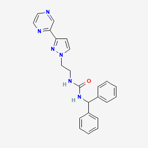 molecular formula C23H22N6O B2751938 1-benzhydryl-3-(2-(3-(pyrazin-2-yl)-1H-pyrazol-1-yl)ethyl)urea CAS No. 2034415-72-8