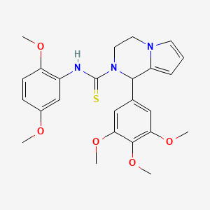molecular formula C25H29N3O5S B2751940 N-(2,5-dimethoxyphenyl)-1-(3,4,5-trimethoxyphenyl)-3,4-dihydropyrrolo[1,2-a]pyrazine-2(1H)-carbothioamide CAS No. 393833-68-6