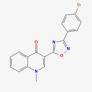 molecular formula C18H12BrN3O2 B2751942 3-(3-(4-溴苯基)-1,2,4-噁二唑-5-基)-1-甲基喹啉-4(1H)-酮 CAS No. 1358390-66-5