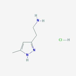 molecular formula C6H12ClN3 B2751943 2-(5-Methyl-1H-pyrazol-3-yl)ethanamine;hydrochloride CAS No. 2241131-31-5