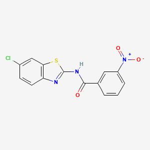 molecular formula C14H8ClN3O3S B2751945 N-(6-氯-1,3-苯并噁唑-2-基)-3-硝基苯甲酰胺 CAS No. 313233-36-2