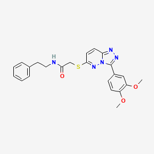 molecular formula C23H23N5O3S B2751947 2-((3-(3,4-二甲氧基苯基)-[1,2,4]三唑并[4,3-b]吡嗪-6-基)硫)-N-苯乙醯胺 CAS No. 852437-77-5