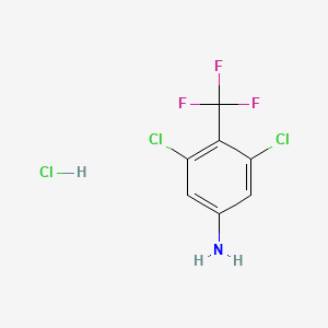 molecular formula C7H5Cl3F3N B2751956 3,5-Dichloro-4-(trifluoromethyl)aniline hydrochloride CAS No. 1432795-16-8