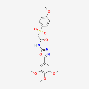 molecular formula C20H21N3O8S B2751958 2-((4-methoxyphenyl)sulfonyl)-N-(5-(3,4,5-trimethoxyphenyl)-1,3,4-oxadiazol-2-yl)acetamide CAS No. 941901-66-2
