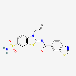 molecular formula C18H14N4O3S3 B2751959 (Z)-N-(3-烯丙基-6-磺酰基苯并[d]咪唑-2(3H)-基亚甲基)苯并[d]咪唑-6-羧酰胺 CAS No. 865180-45-6