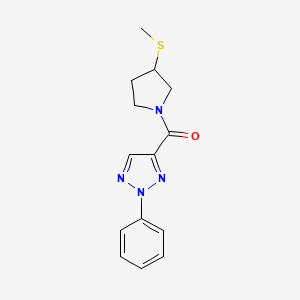 molecular formula C14H16N4OS B2751960 (3-(甲硫基)吡咯啉-1-基)(2-苯基-2H-1,2,3-三唑-4-基)甲酮 CAS No. 1797247-84-7