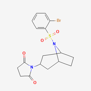 molecular formula C17H19BrN2O4S B2751964 1-((1R,5S)-8-((2-溴苯基)磺酰)-8-氮杂双环[3.2.1]辛-3-基)吡咯啉-2,5-二酮 CAS No. 2059537-87-8