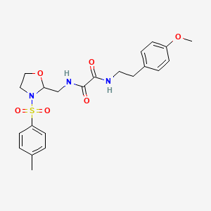 molecular formula C22H27N3O6S B2751968 N1-(4-methoxyphenethyl)-N2-((3-tosyloxazolidin-2-yl)methyl)oxalamide CAS No. 874806-05-0