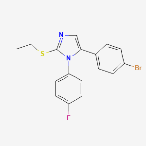 molecular formula C17H14BrFN2S B2751974 5-(4-溴苯基)-2-(乙硫基)-1-(4-氟苯基)-1H-咪唑 CAS No. 1206991-70-9