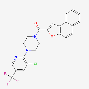 molecular formula C23H17ClF3N3O2 B2751977 {4-[3-Chloro-5-(trifluoromethyl)-2-pyridinyl]piperazino}(naphtho[2,1-b]furan-2-yl)methanone CAS No. 692738-16-2