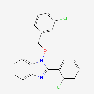 molecular formula C20H14Cl2N2O B2751983 1-[(3-chlorobenzyl)oxy]-2-(2-chlorophenyl)-1H-1,3-benzimidazole CAS No. 400086-38-6