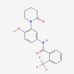 molecular formula C20H19F3N2O3 B2751985 N-(4-methoxy-3-(2-oxopiperidin-1-yl)phenyl)-2-(trifluoromethyl)benzamide CAS No. 941979-64-2