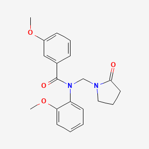 molecular formula C20H22N2O4 B2751986 3-甲氧基-N-(2-甲氧基苯基)-N-((2-氧代吡咯烷-1-基)甲基)苯甲酰胺 CAS No. 852155-52-3