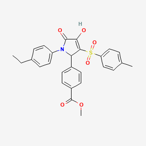 molecular formula C27H25NO6S B2751995 methyl 4-(1-(4-ethylphenyl)-4-hydroxy-5-oxo-3-tosyl-2,5-dihydro-1H-pyrrol-2-yl)benzoate CAS No. 1357845-55-6