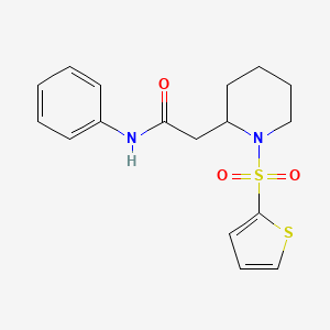 molecular formula C17H20N2O3S2 B2752005 N-苯基-2-(1-(噻吩-2-基磺酰)哌啶-2-基)乙酰胺 CAS No. 1105222-99-8